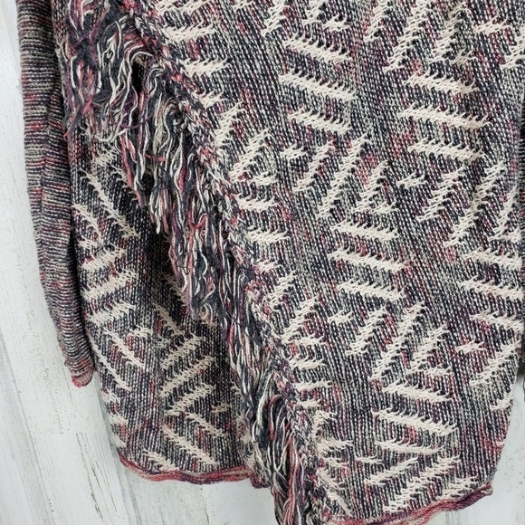 Lucky brand boho fringe, colorful cardigan S - Picture 2 of 10